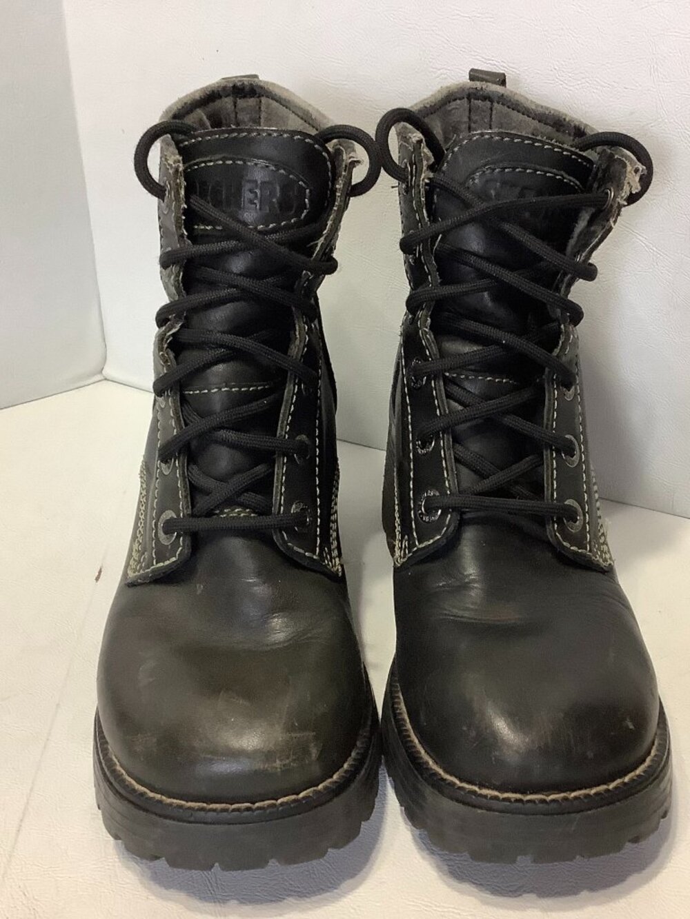 Women's Vintage Y2K Skechers Chunky Platform Ankle Boots Black Size 7